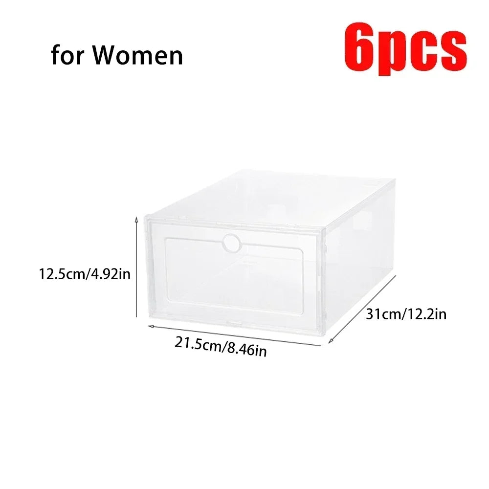 Cajas de Zapatos Transparentes Apilables | Pack de 6