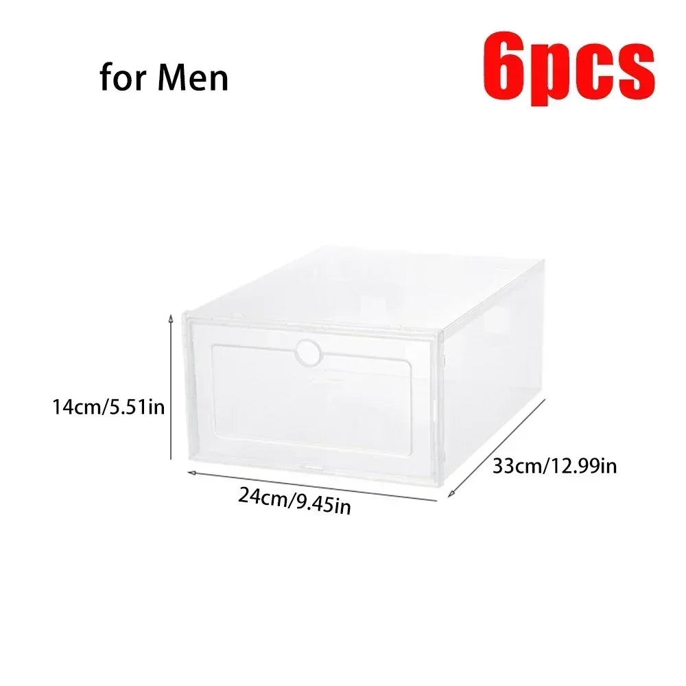 Cajas de Zapatos Transparentes Apilables | Pack de 6