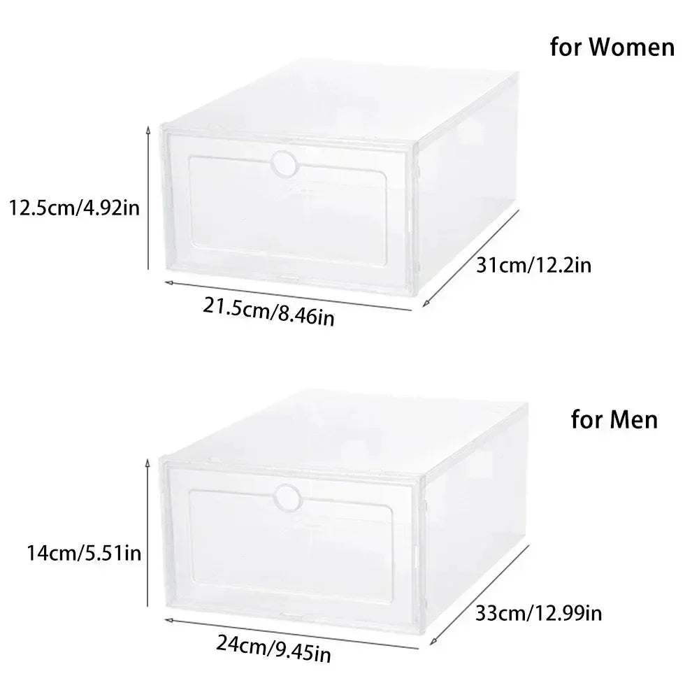 Cajas de Zapatos Transparentes Apilables | Pack de 6